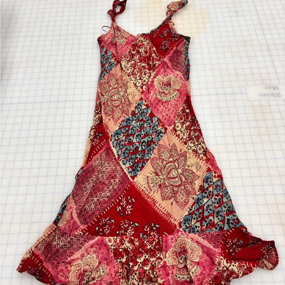 Silk Bohemian Patchwork Dress